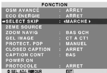 NEC PlasmaSync 60XR5 - Réglage de SELECT SKIP - 1