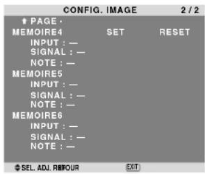 NEC PlasmaSync 60XR5 - Mise en mémoire des réglages de l'image - 2