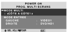 NEC PlasmaSync 60XR5 - ■ Pour régler MULTI INPUT - 2