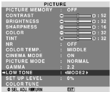NEC PlasmaSync 60XR5 - Making the Low Tone adjustments - 1