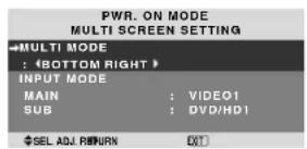 NEC PlasmaSync 60XR5 - ■ To set MULTI INPUT - 1
