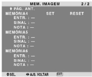NEC PlasmaSync 60XR5 - Menu de definições de imagem Armazenando as configurações da imagem - 2