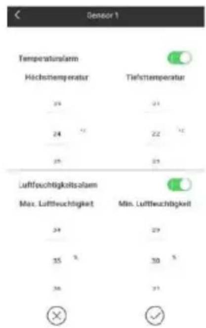 TECHNOLINE WS 9422 - Temperatur- und Luftfeuchtgkeits-Alarmeinstellung - 2