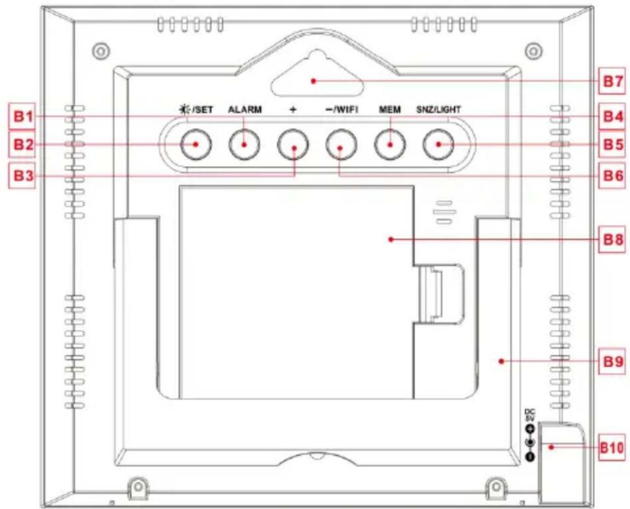 TECHNOLINE WS 9422 - Station de base, Boutons - 1