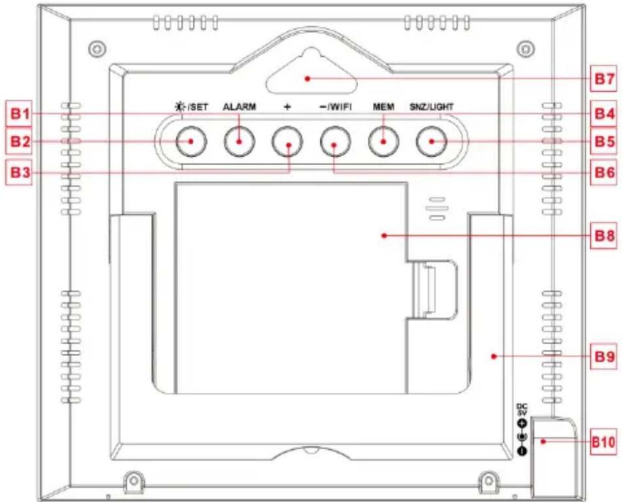TECHNOLINE WS 9422 - Basisstation, Tasten - 1