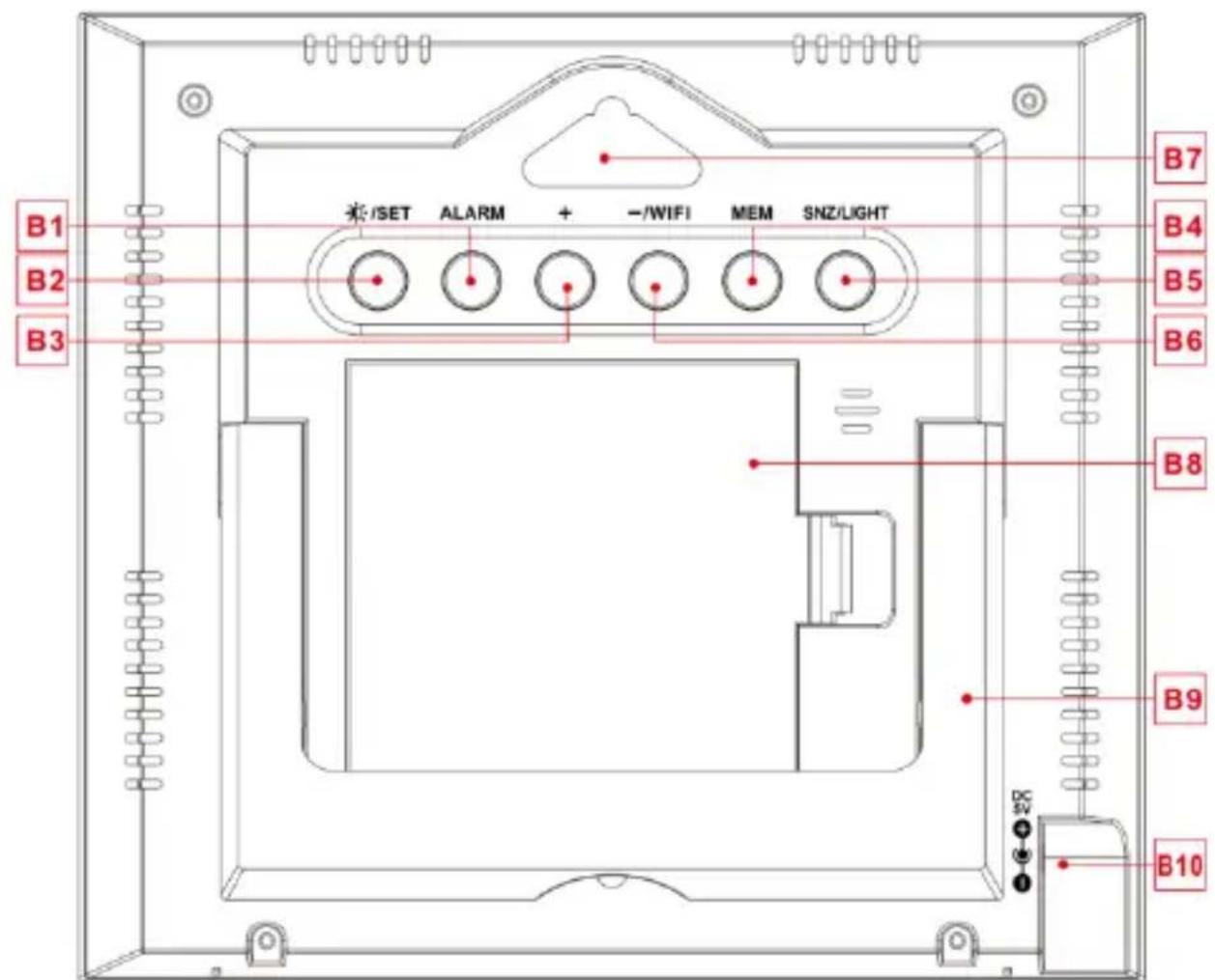 TECHNOLINE WS 9422 - Knapper på basestation - 1