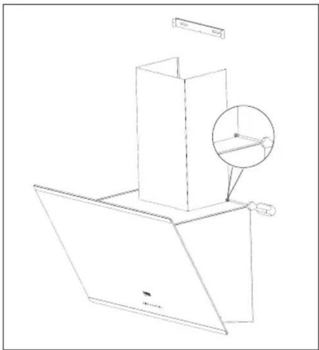 BEKO HCA63640Z - Namestitev cevi za dimni plin nape - 1