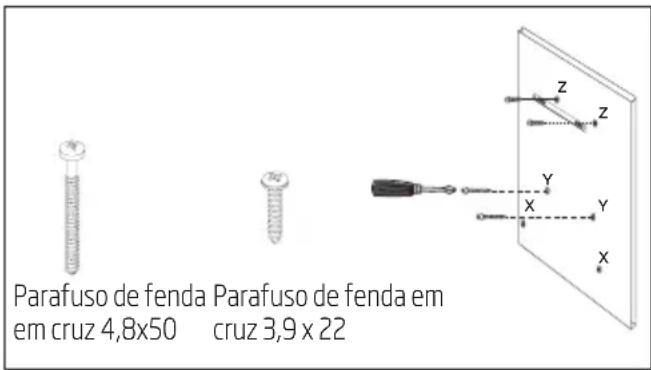 BEKO HCA63640Z - Instalação dos parafusos do suporte - 1