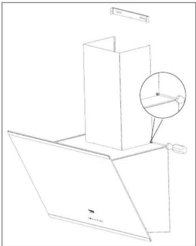 BEKO HCA63640Z - Installing the hood flue - 1