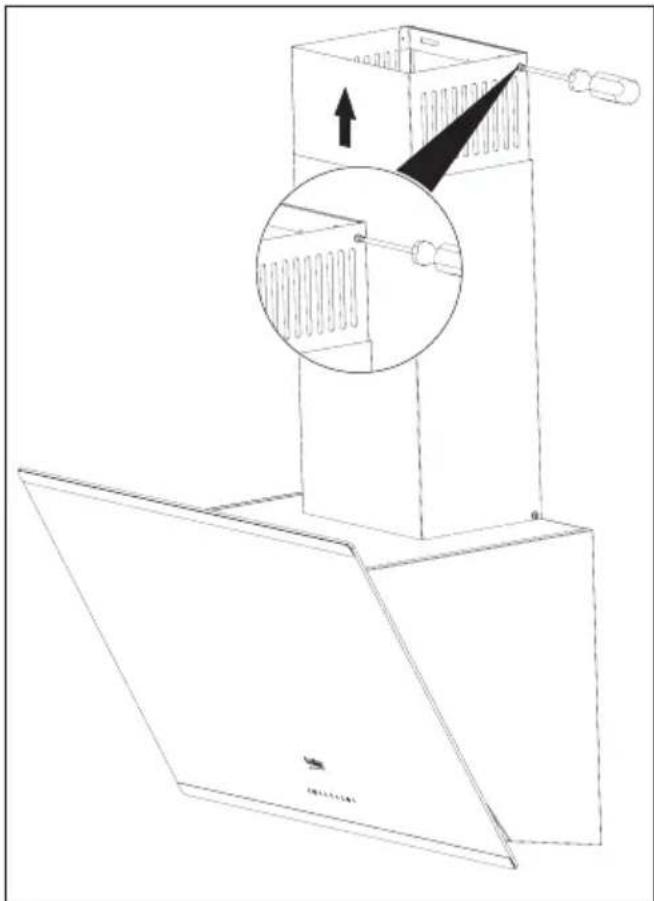 BEKO HCA63640Z - Installing the hood flue - 2