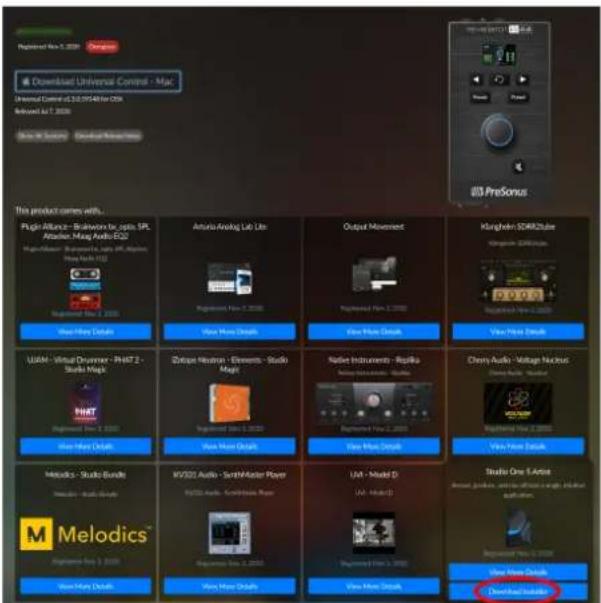 PRESONUS Revelator io44 - Étape 3 : télécharger et installer Studio One Artist (facultatif) - 1