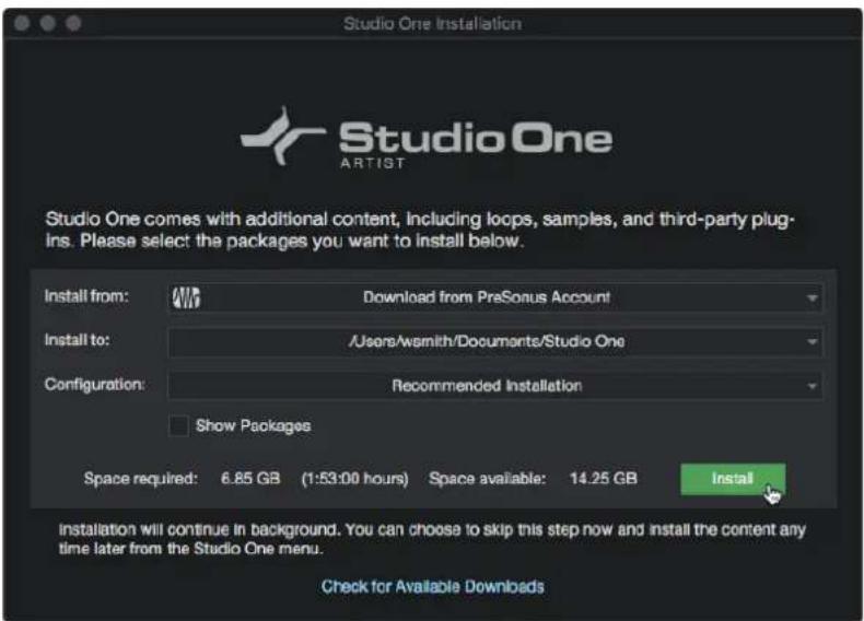 PRESONUS Revelator io44 - Installation du contenu fourni avec Studio One Artist - 1