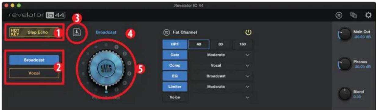 PRESONUS Revelator io44 - Gestion des presets - 2