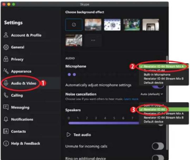 PRESONUS Revelator io44 - Utilisation de la Revelator io44 avec Skype - 1