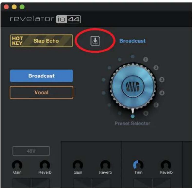 PRESONUS Revelator io44 - Mémorisation de nouveaux presets - 1