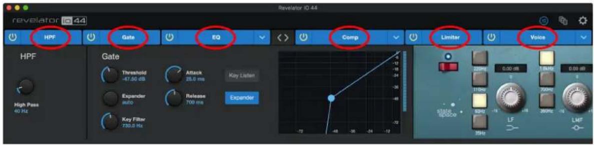 Revelator ID 44 HPF Gate EQ Comp Limiter Voice HPF Gate Threshold -47.50 dB Attack 25.0 ms Key Listen Expander auto Release 700 ms Expander Key Filter 730.0 Hz -75 -48 -36 -24 -12 -72 -40 -28 -16 -9 -6 -3 -1 220Hz 0.00 dB 1.8kHz 0.00 dB 110Hz 700Hz STAGE (12:35:0) LF 35Hz LMF
