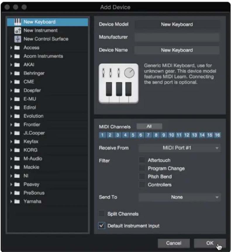 PRESONUS Revelator io44 - Configuration d'un clavier de commande MIDI externe depuis la page d'accueil - 3