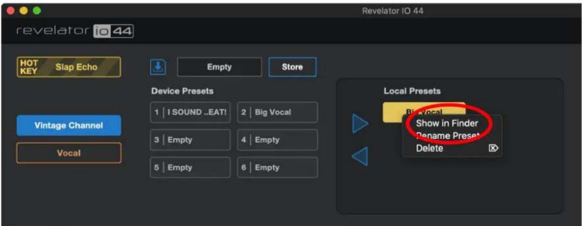 PRESONUS Revelator io44 - Exportation/importation de presets - 4