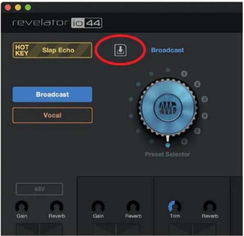 PRESONUS Revelator io44 - Exportation/importation de presets - 1