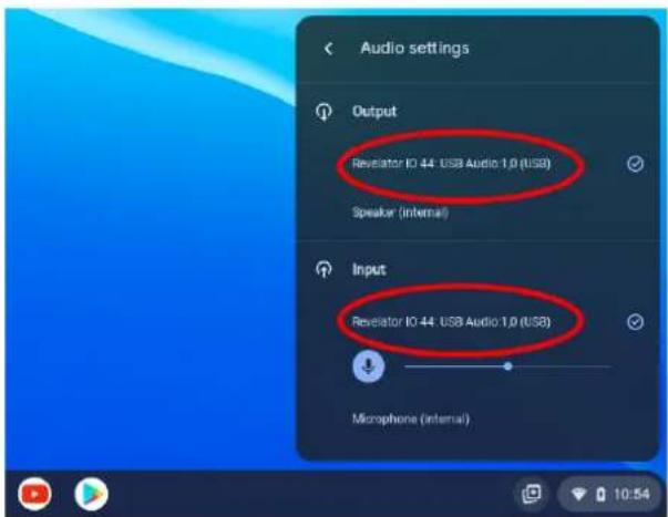 Audio settings Output Reviator 10.44: USB Audio 1.0 (USB) Speaker (internal) Input Reviator 10.44: USB Audio 1.0 (USB) Microphone (internal)