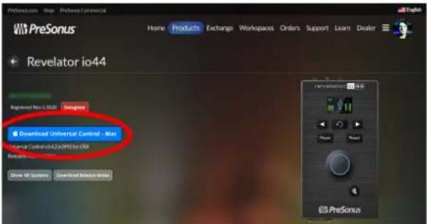 PRESONUS Revelator io44 - Étape 2 : télécharger et installer Universal Control - 1