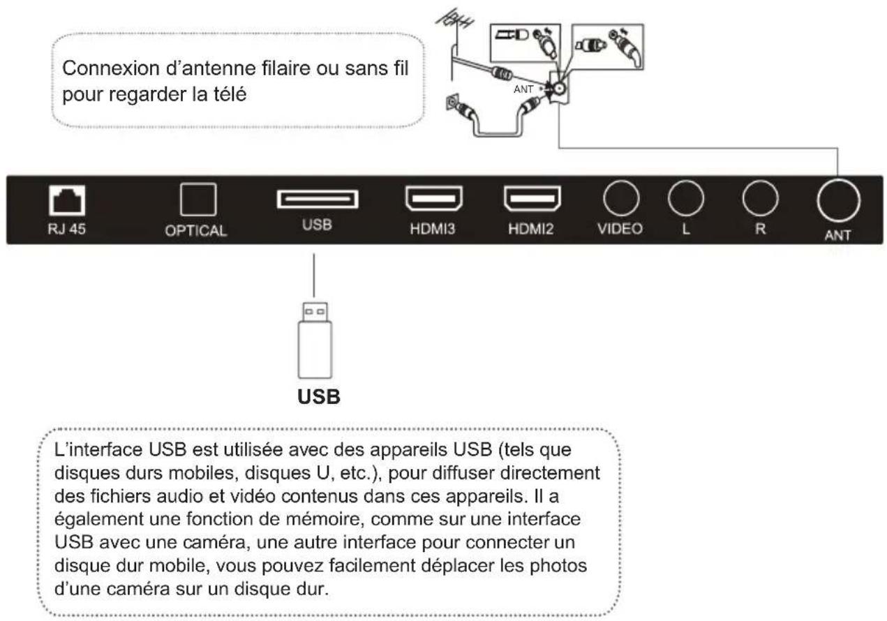 CONTINENTAL EDISON CELED32SAHD23B7 - USB et ANTENNE - 1