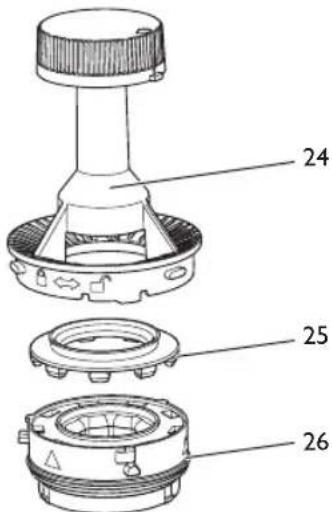 MELITTA AromaFresh Therm Pro - Demontera och rengöra reglaget for malningsgrad - 3