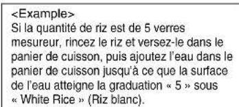 PANASONIC SRZE105 - Ajoutez le riz rince ou autres ingrédents dans le panier de cuisson. - 1
