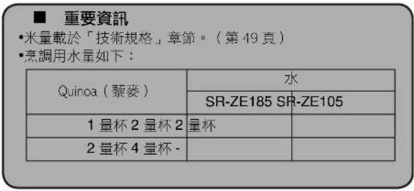 PANASONIC SRZE105 - 功能 藜麥 - 2