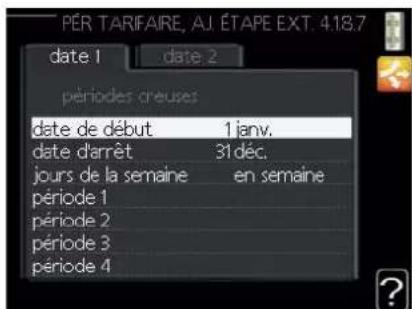 MITSUBISHI HSB140 - Menu 4.1.8.4 - périodes tarifaires, électricité - 1