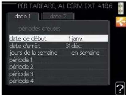 MITSUBISHI HSB140 - Menu 4.1.8.6 - pér. tarifique, ext. suppl. dériv. - 1