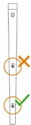 Diagram showing a vertical device with two circular components and a green checkmark indicating selection or confirmation.