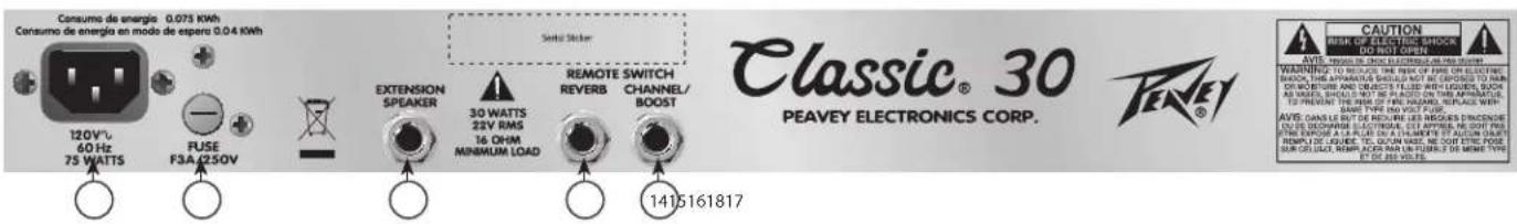 PEAVEY Delta Blues 210 - Classic® 30 제어 패널 - 2