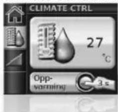 CLIMATE CTRL 27 °C Opp- varming 3 s