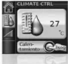 CLIMATE CTRL 27 °C Calen- tamiento 3sec
