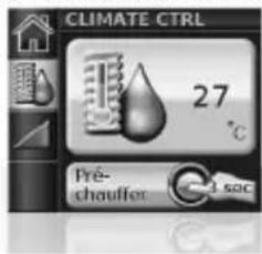 CLIMATE CTRL 27 °C Pré- chauffer 1.50°C