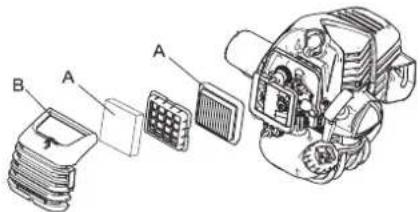 Shindaiwa T302TS - Reinigen des Luftfilters - 1