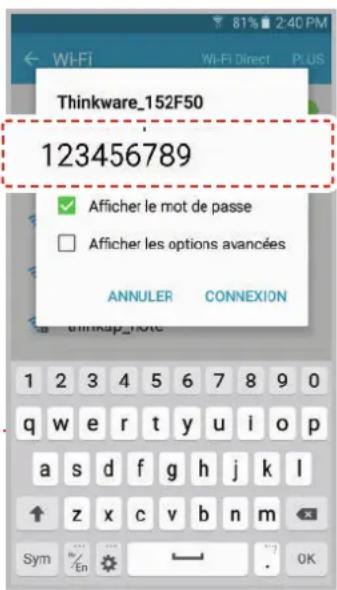 Thinkware X350 - 4-1-1. Se connecter au Wi-Fi avec un mot de passe - 2