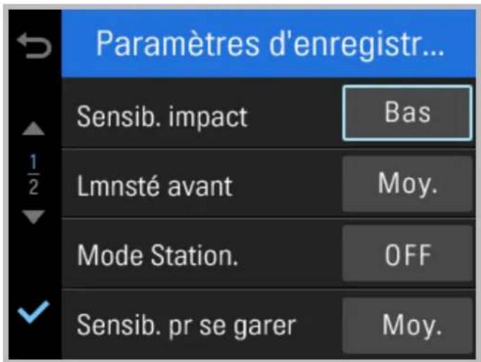 Thinkware X350 - 3-5. Paramètres > Paramètres d'enregistrement - 1