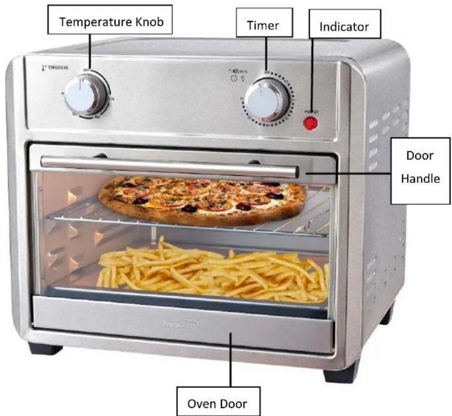 Temperature Knob Timer Indicator Door Handle Oven Door