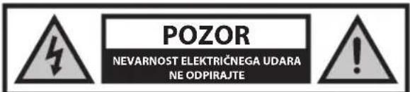 POZOR NEVARNOST ELEKTRIČNEGA UDARA NE ODPIRAJTE