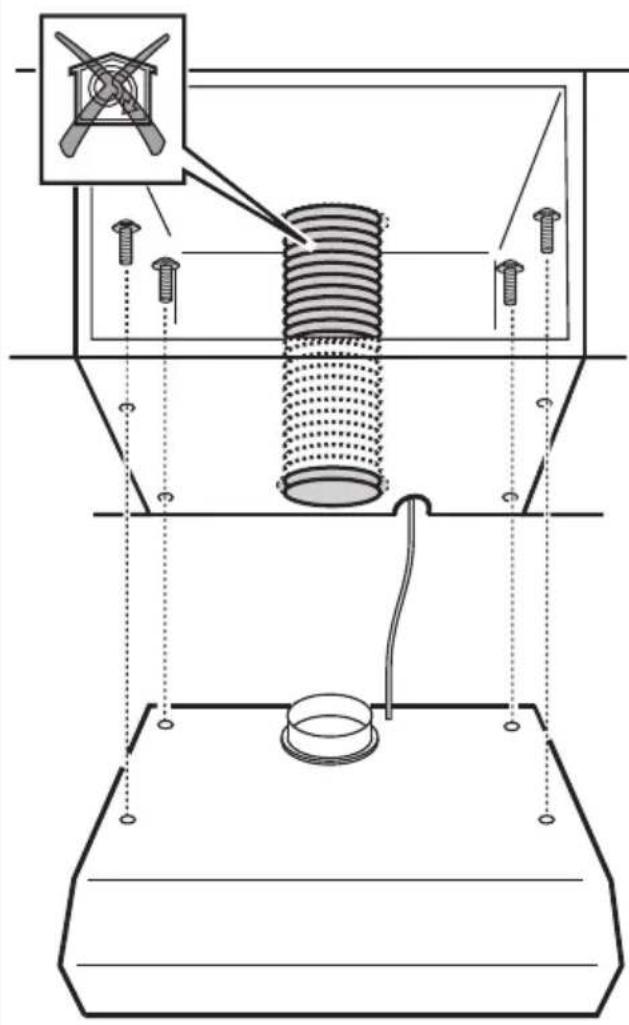 Technical diagram of a mechanical assembly with labeled components and a magnified inset showing a crosshair device.