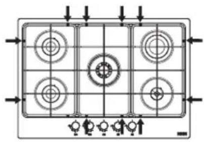 FRANKE FHSM 755 4G DC ON E - Position correcte des grilles - 2