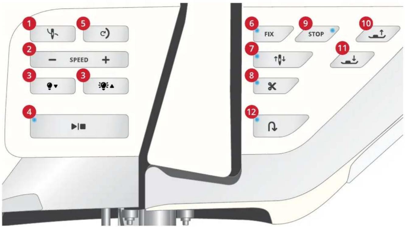Husqvarna-Viking Designer Ruby 90 - Boutons de fonctions - 1