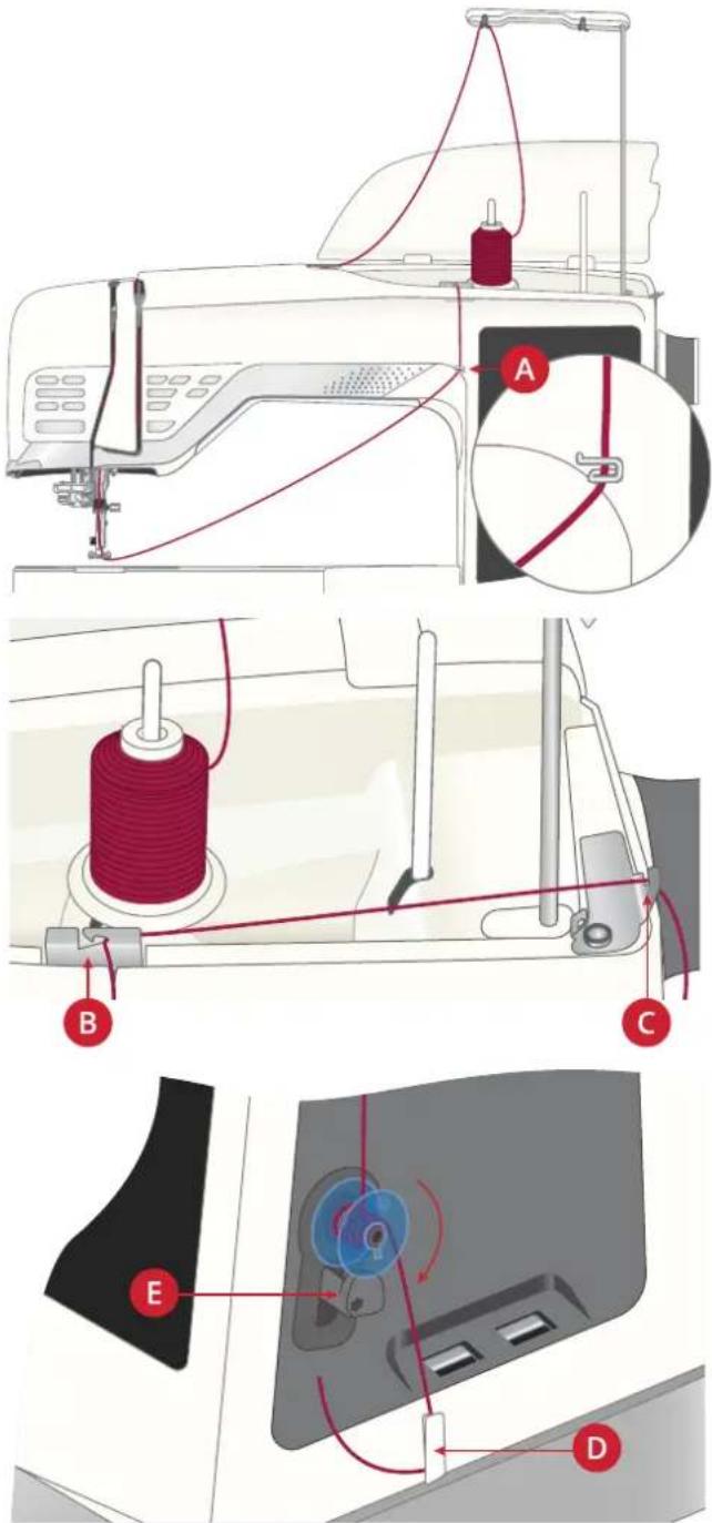 Husqvarna-Viking Designer Ruby 90 - Bobinage par l'aiguille - 3