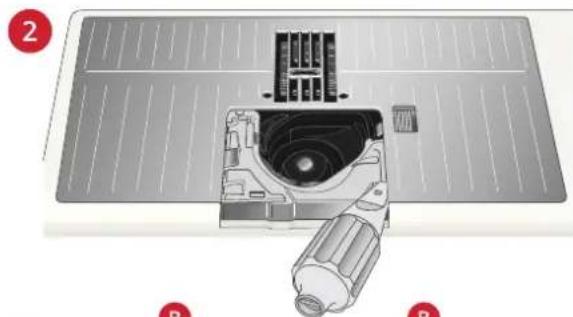 Husqvarna-Viking Designer Ruby 90 - Installation de la plaque pour point droit - 3