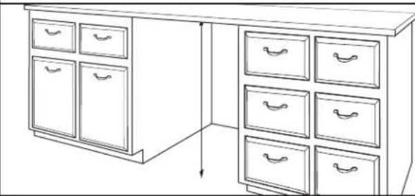 JENN-AIR JDPSS244PL - Mesure de l'ouverture de l'armoire - 1