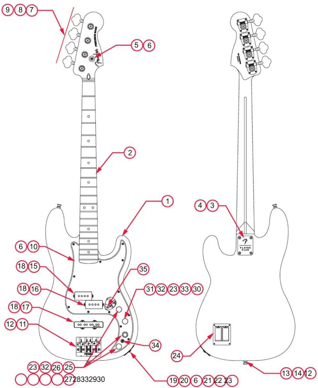 FENDER Player Plus Active Precision Bass - (014-7362-XXX/014-7363-XXX) - 1