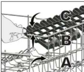 BEKO BDFN15440S - Support à hauteur ajustable du panier supérieur - 2