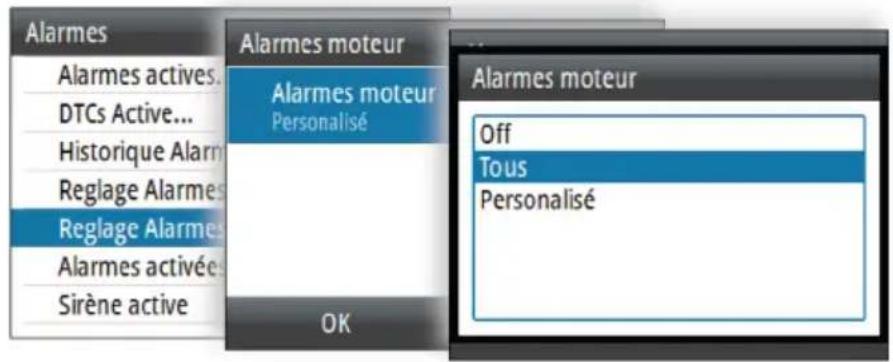 SIMRAD IS42J - Réglages de l'alarme de moteur - 1
